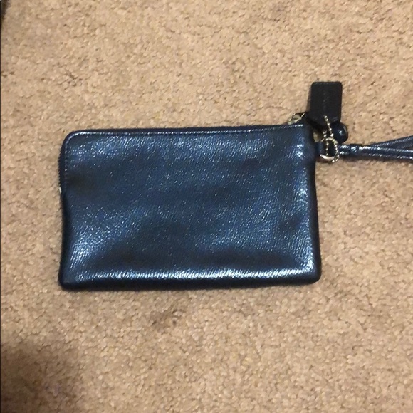 Navy blue coach wristlet hint of sparkle - Picture 4 of 5